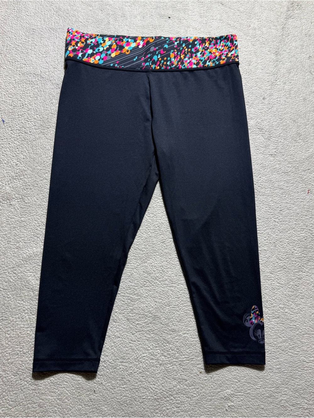 Disney Parks Pants Womens Medium Colorful Waist Minnie Mouse Graphic Cropped